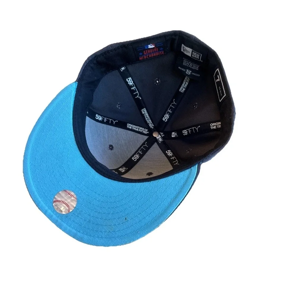 New Era‎ 59Fifty San Diego Padres Fitted Hat Size 7 Gray Blue Baseball Friar
